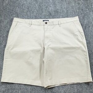 Lands End Shorts Mens 44 Khaki Flat Front Pockets Golf Casual Classic Fit NEW